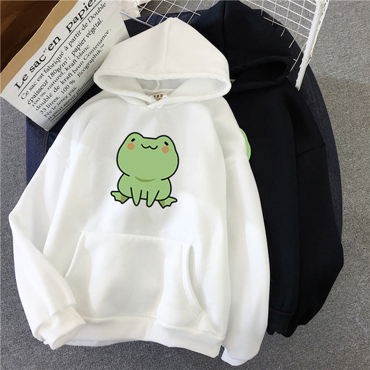 Fluffy Loose Frog Hoodie