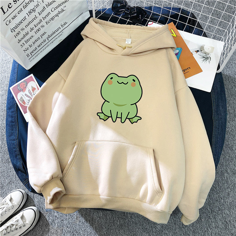 Fluffy Loose Frog Hoodie