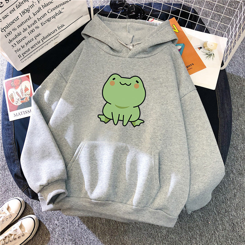 Fluffy Loose Frog Hoodie