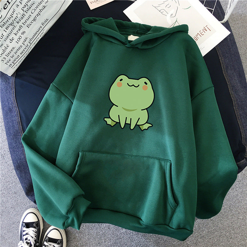 Fluffy Loose Frog Hoodie