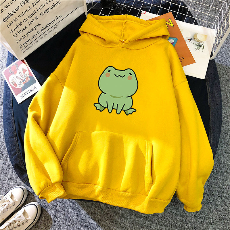 Fluffy Loose Frog Hoodie