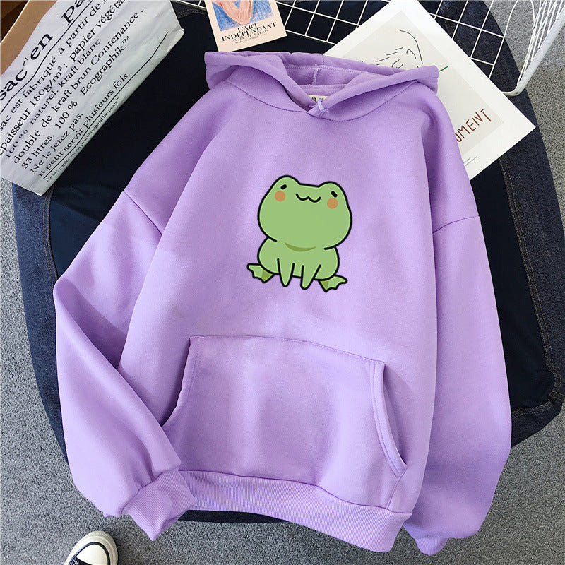 Fluffy Loose Frog Hoodie