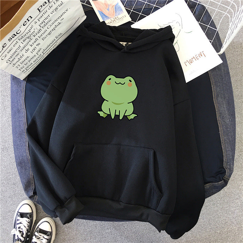 Fluffy Loose Frog Hoodie