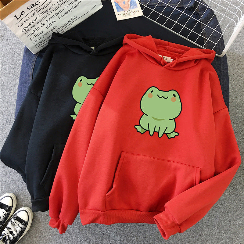 Fluffy Loose Frog Hoodie